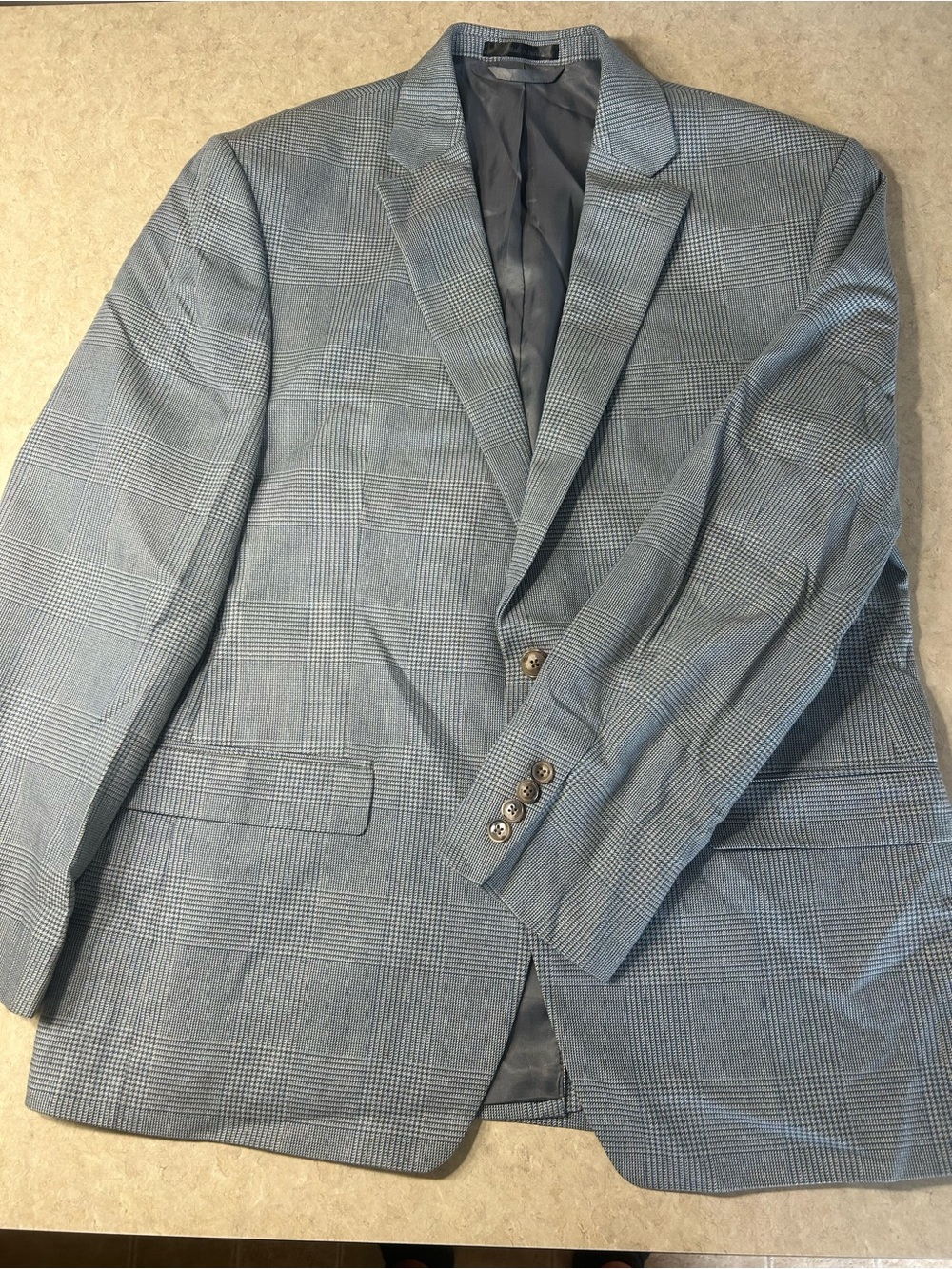 LAUREN RALPH LAUREN Grey & Blue Check Blazer Sports Jacket Blue Gray Size 42R